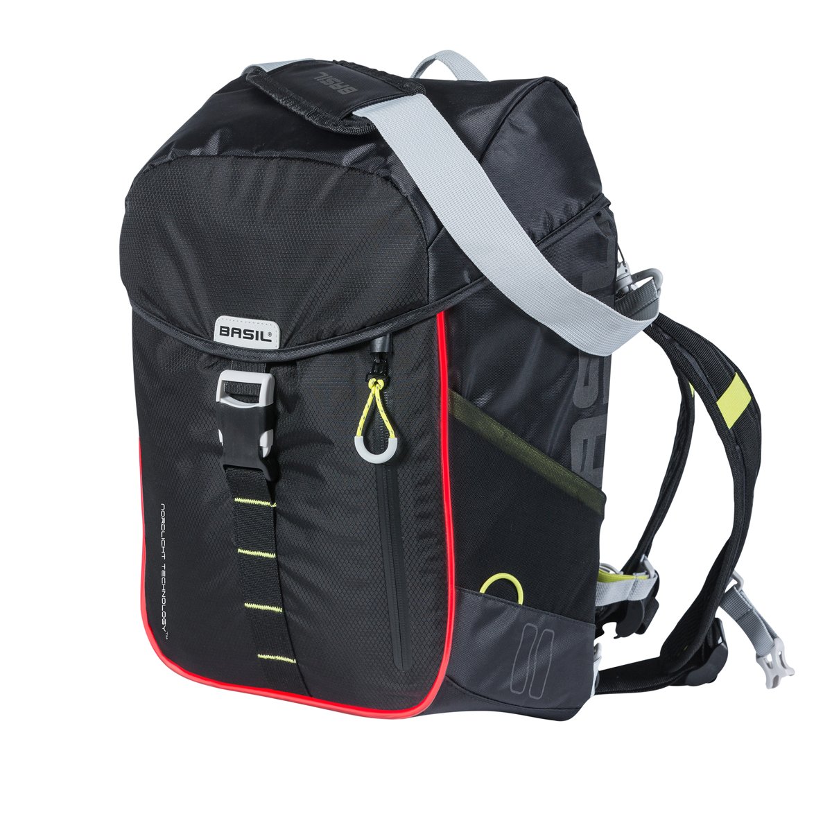 Basil rugtas Miles daypack Nordlicht black lime 17
