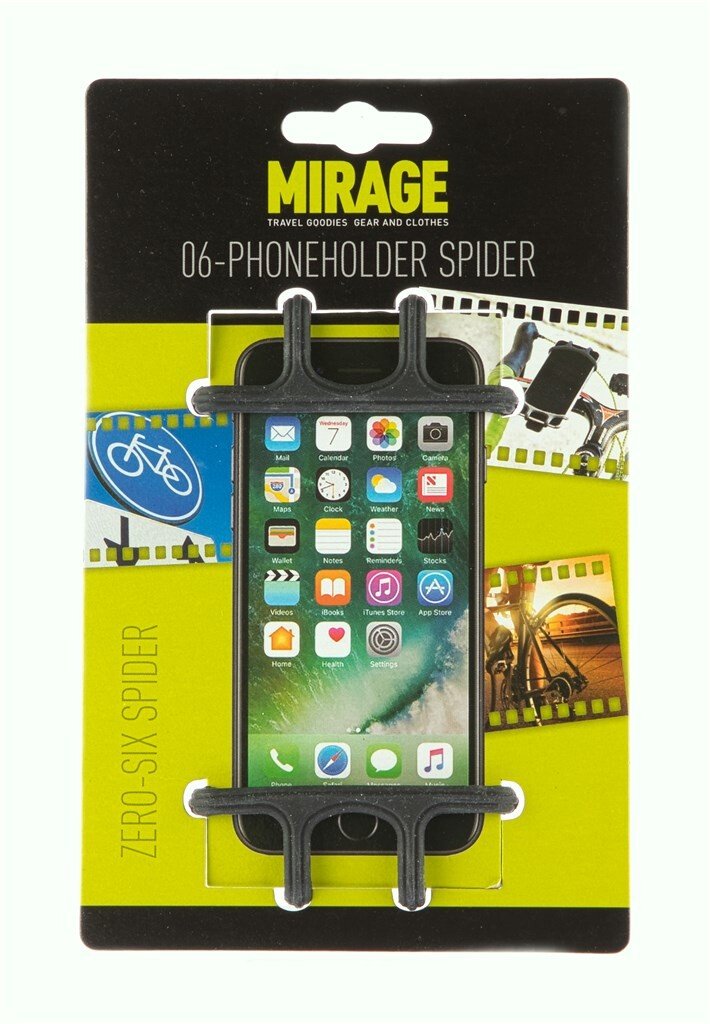 Mirage telefoonhouder Zero-Six spider silicone zwart (kaart)